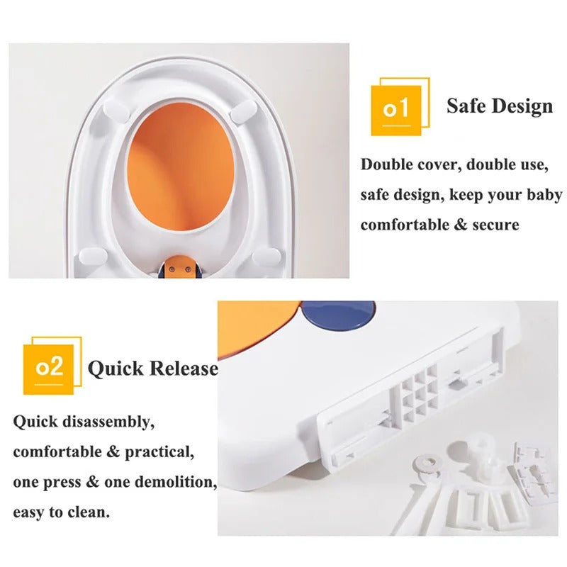 Universal Child-Adult Toilet Seat for Potty Training Safety